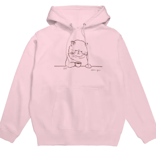 猫と珈琲（印刷インクカラー：ココアブラウン） Hoodie