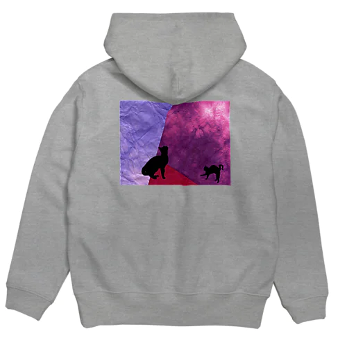 ワインレッド黒猫 Hoodie