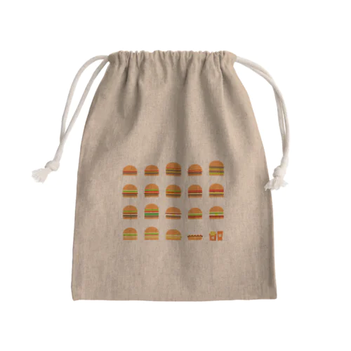 ハンバーガー メニュー Mini Drawstring Bag