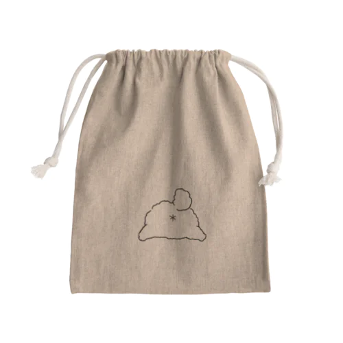 ゆるプー のおしり  クロ線 Mini Drawstring Bag