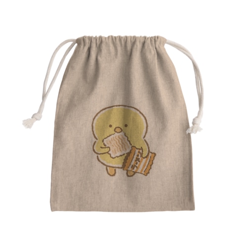 ぴよこ豆(即席ラーメンをかじる) Mini Drawstring Bag