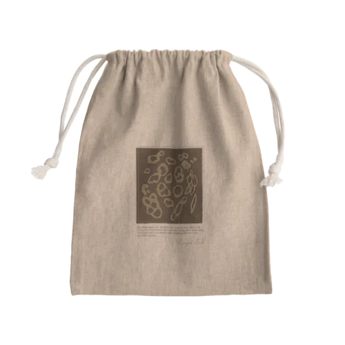 ワモン アザラシ 柄 ブラウン Ringed seal pattern Brown Mini Drawstring Bag