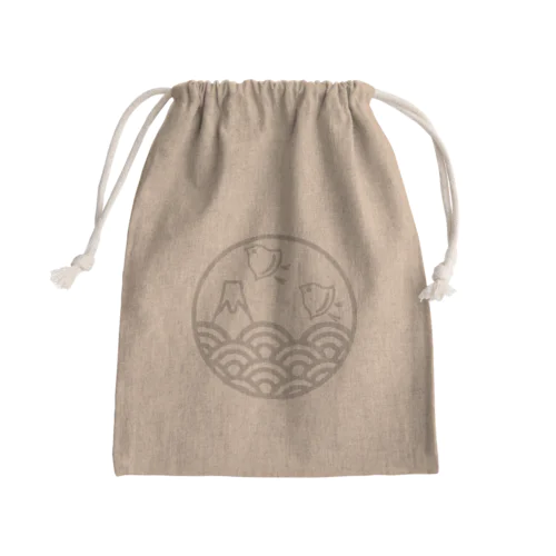 青海波と富士と千鳥(オフホワイト) Mini Drawstring Bag