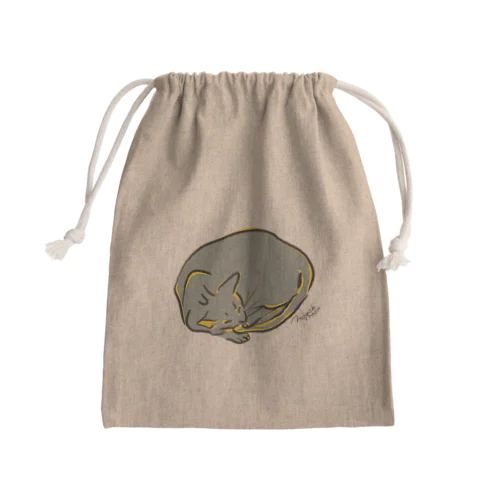 すりーぴーんぐきゃっと Mini Drawstring Bag