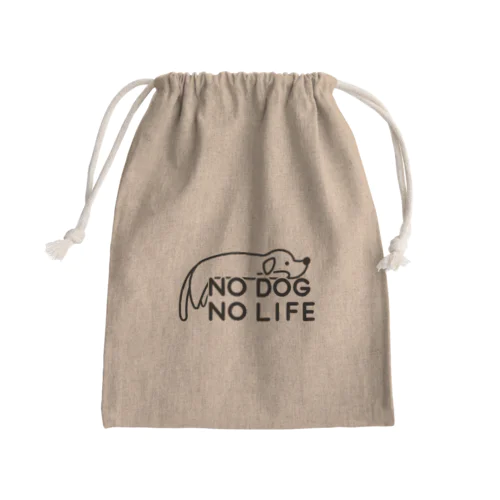 NO DOG NO LIFE  Mini Drawstring Bag