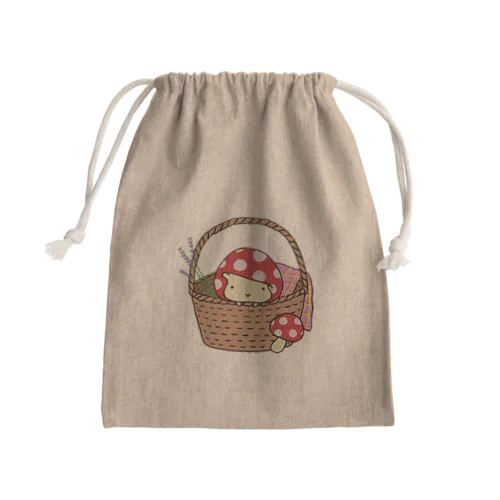 ハムキノコかご入り Mini Drawstring Bag