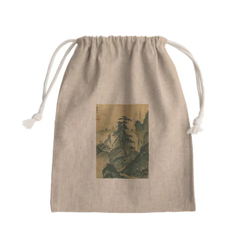 日本画：雪舟_山水図(室町時代) Mini Drawstring Bag