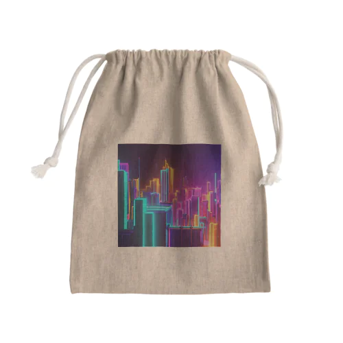ネオンライト・ダイナミックシティ Mini Drawstring Bag