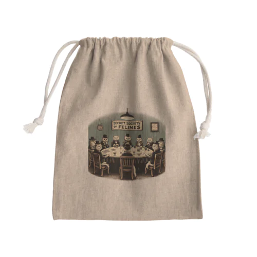 ネコの密会 Mini Drawstring Bag