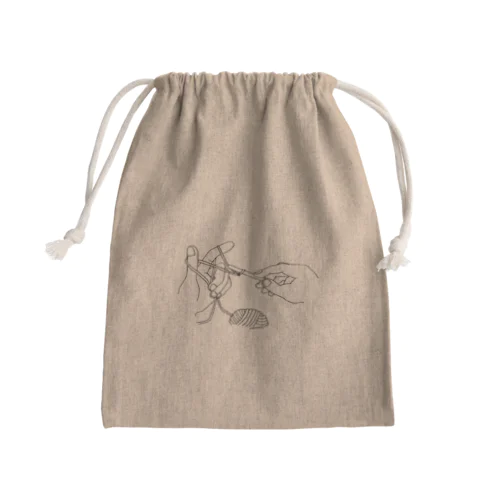 棒針の構え Mini Drawstring Bag