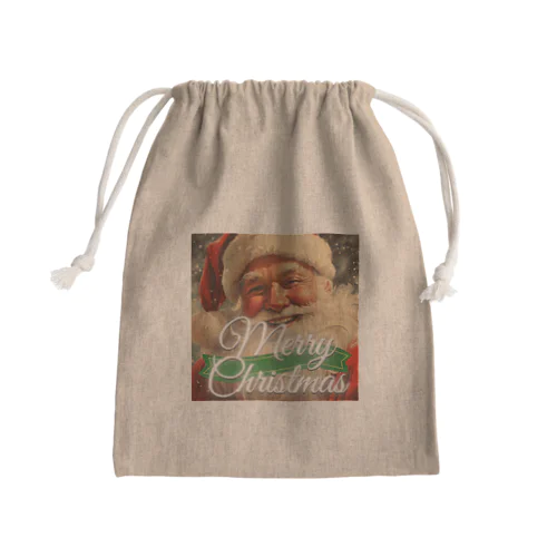 50's 笑うサンタクロースでメリークリスマス Mini Drawstring Bag