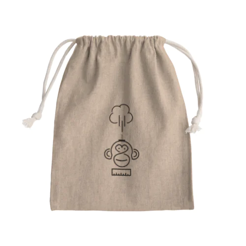 おさるのミリリ。 Mini Drawstring Bag