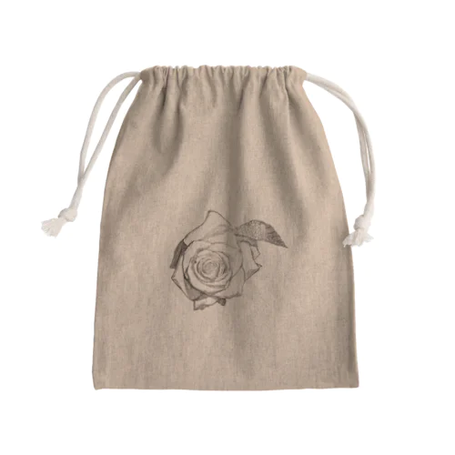 白い薔薇 Mini Drawstring Bag