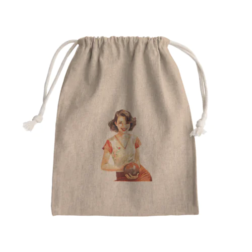 日本人女性ボーリング Mini Drawstring Bag