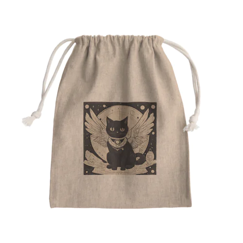 宇宙黒猫キョロちゃん(ノスタルジー) Mini Drawstring Bag