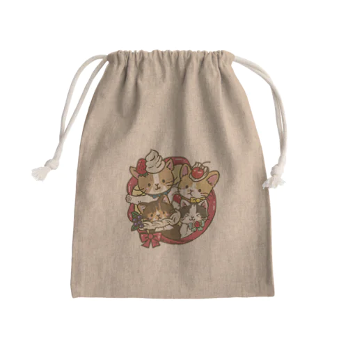 美味しそうなリースにゃん Mini Drawstring Bag