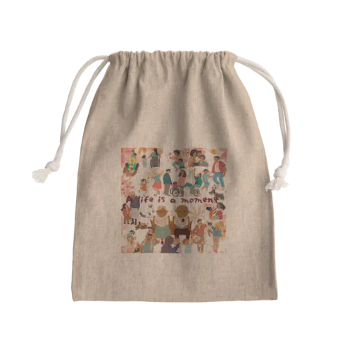a life is a moment. 人生は一瞬である Mini Drawstring Bag