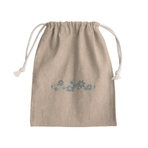 レトロ風花(ドット)B透過 Mini Drawstring Bag