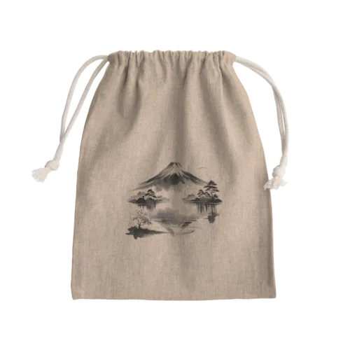 Mirroring Mt.Fuji Mini Drawstring Bag