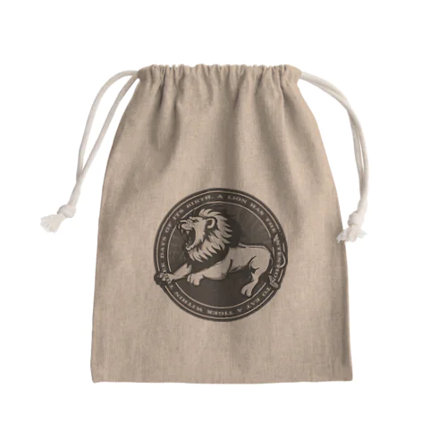 LION IN A CIRCLE Mini Drawstring Bag