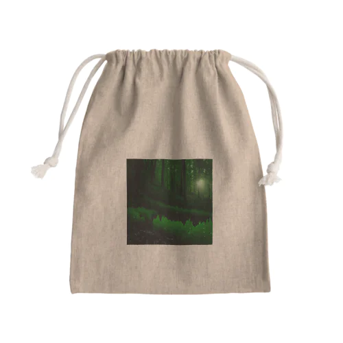 朝露が輝く森 Mini Drawstring Bag