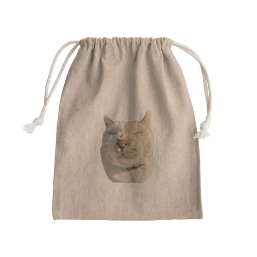 たまらない島猫のどアップ顔グッズ① Mini Drawstring Bag