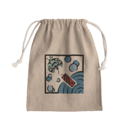 ネコ風鈴 Mini Drawstring Bag