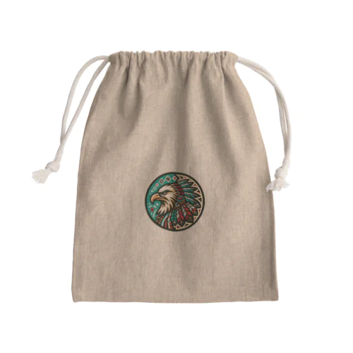 Native American eagle Mini Drawstring Bag