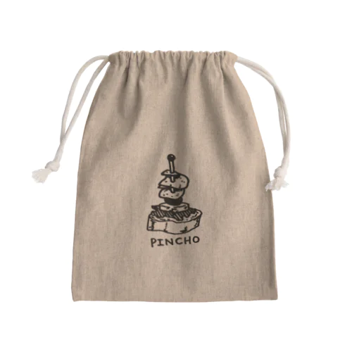 ピンチョス(黒) Mini Drawstring Bag