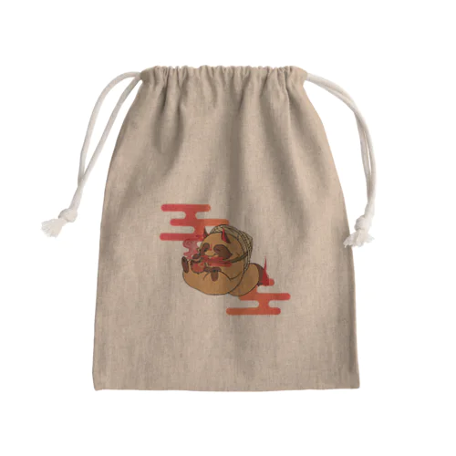 霞タヌキさん Mini Drawstring Bag