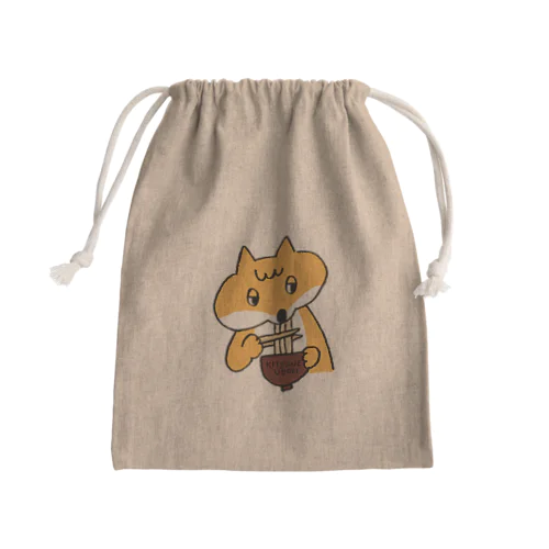 きつねうどん Mini Drawstring Bag