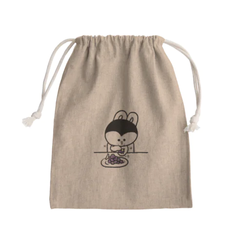 黙々とブドウ Mini Drawstring Bag