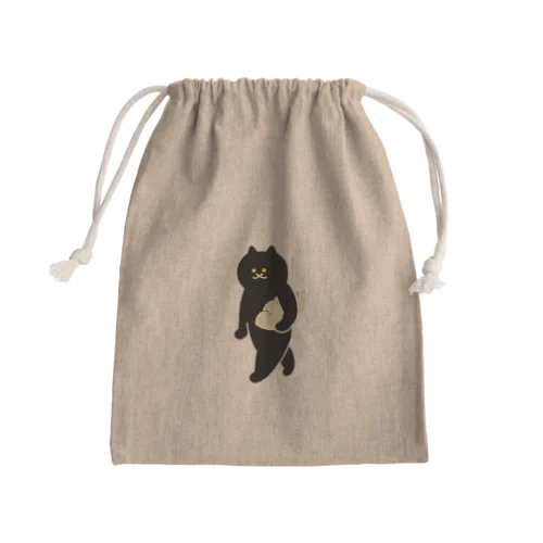 餃子をMacBookのように運ぶねこ Mini Drawstring Bag