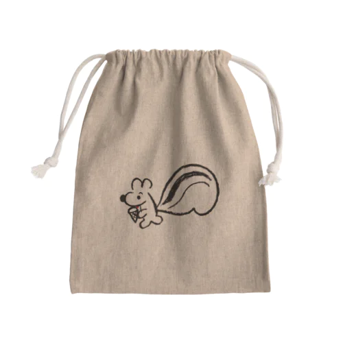 アイスがおいしいリスさん Mini Drawstring Bag