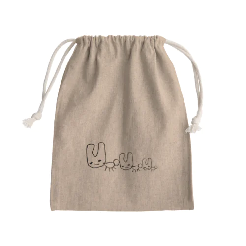 3匹のくそうさぎ Mini Drawstring Bag