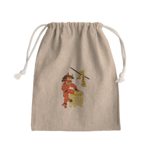 おにの行水＜大津絵＞ Mini Drawstring Bag