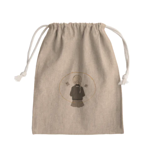 みつあみちゃん（橙丸） Mini Drawstring Bag