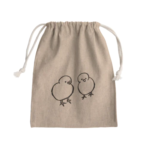 ひよことぴよこ Mini Drawstring Bag