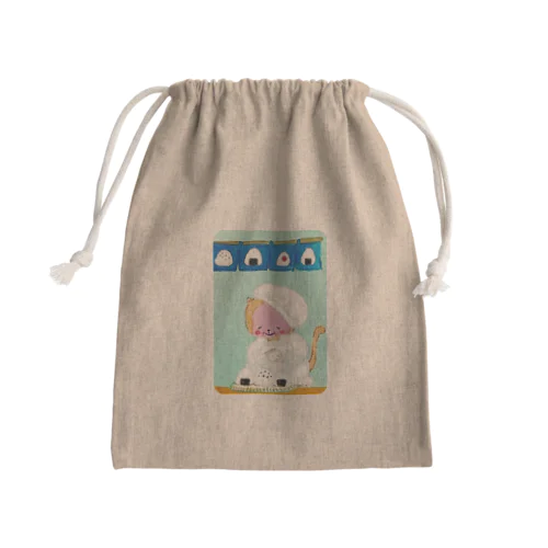 おさるのおにぎり屋さん。 Mini Drawstring Bag