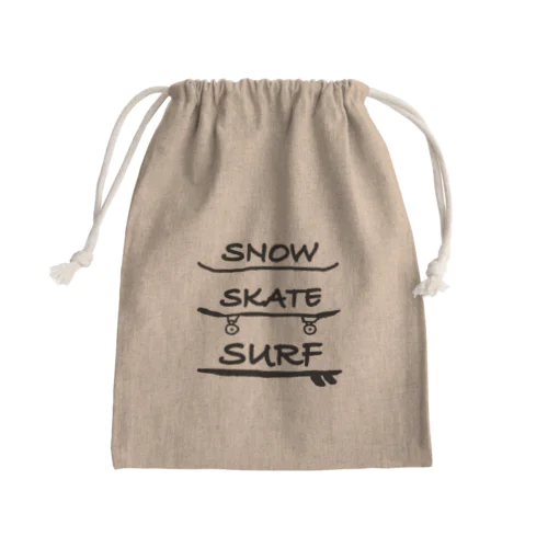 Snow Skate Surf Mini Drawstring Bag