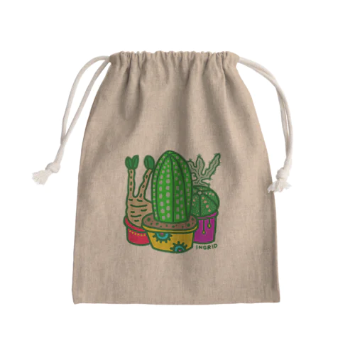 サボテン Mini Drawstring Bag