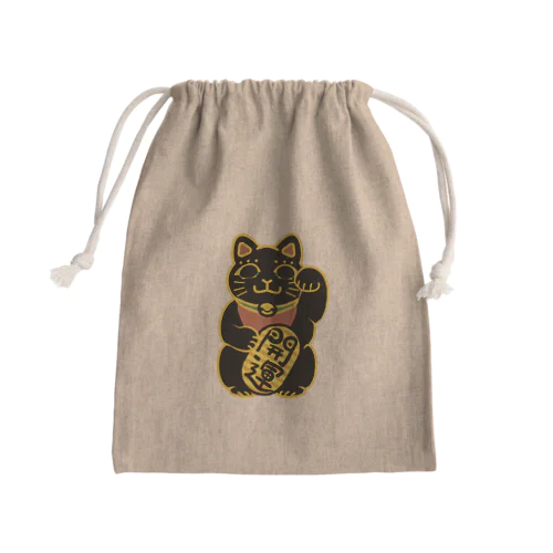 招き猫のカイさん巾着袋 Mini Drawstring Bag