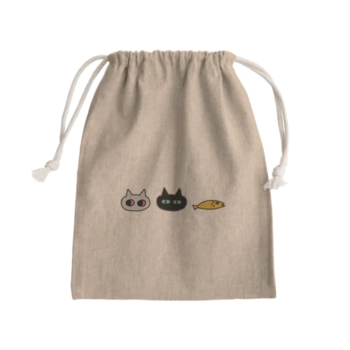 ねこ・ねこ・さかな Mini Drawstring Bag