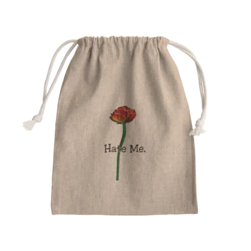 「Hate Me FLOWER」 Mini Drawstring Bag