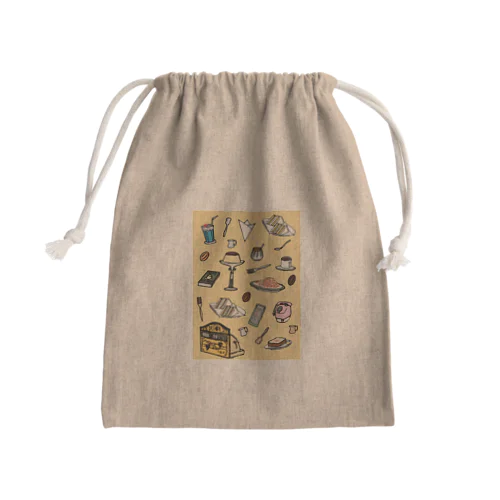 純喫茶　いろどり　背景つき Mini Drawstring Bag