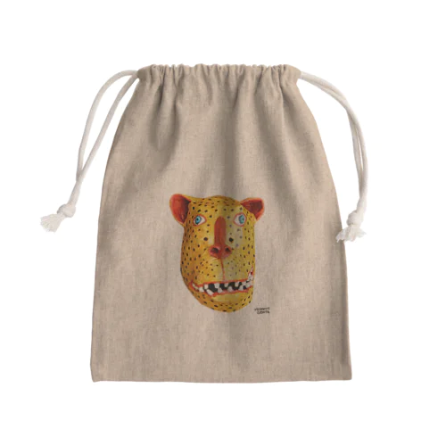 ヒョウのお面 Mini Drawstring Bag