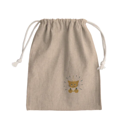 ケーキ待ちニャンコ Mini Drawstring Bag