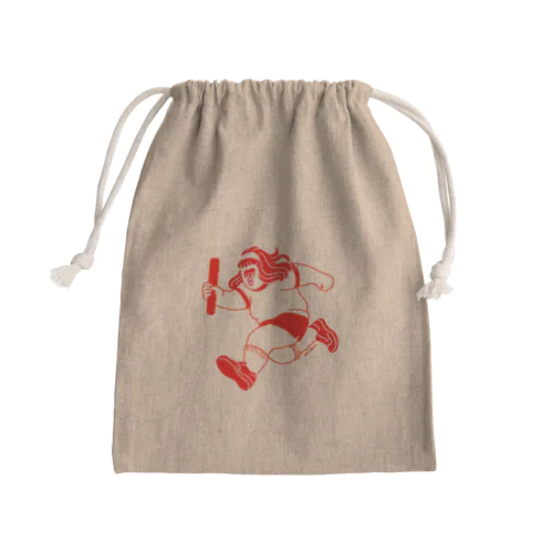 リレーガール 赤 Mini Drawstring Bag