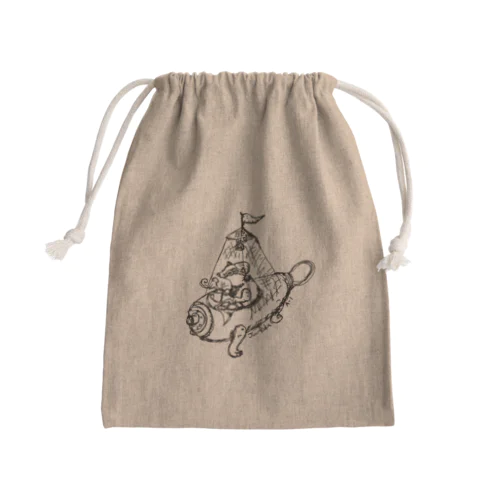 巣穴寝室のアナグマ Mini Drawstring Bag