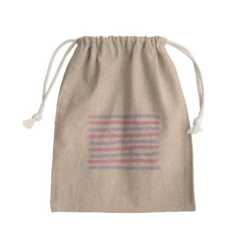 にゃーちゃ、茶畑ボーダー(夕闇) Mini Drawstring Bag